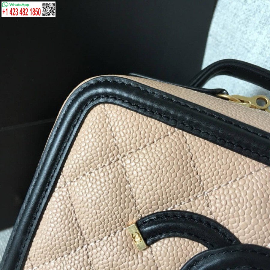 Vysoká Replika Chanel Prešívaný Kaviár Replika Malé Kozmetické Puzdro A93342