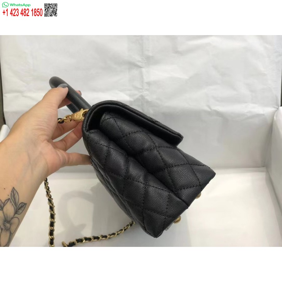 Royaume-Uni Réplique Chanel Inspiré Coco Poignée Noir 24 * 14 * 10cm A92990