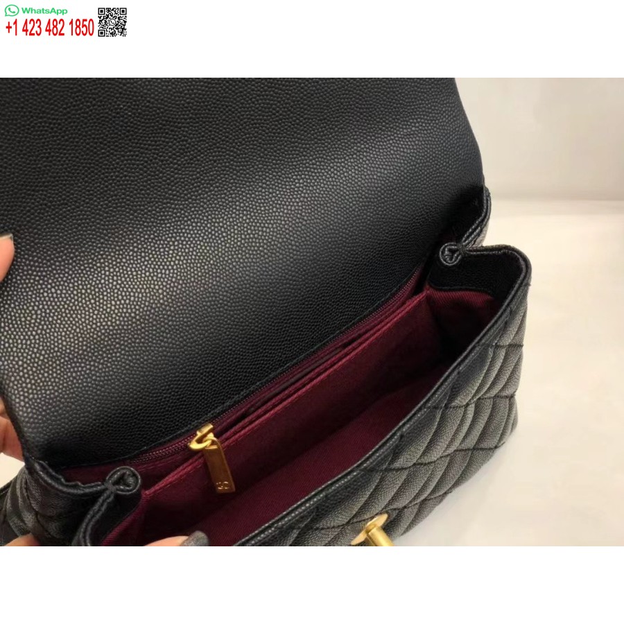 Royaume-Uni Réplique Chanel Inspiré Coco Poignée Noir 24 * 14 * 10cm A92990