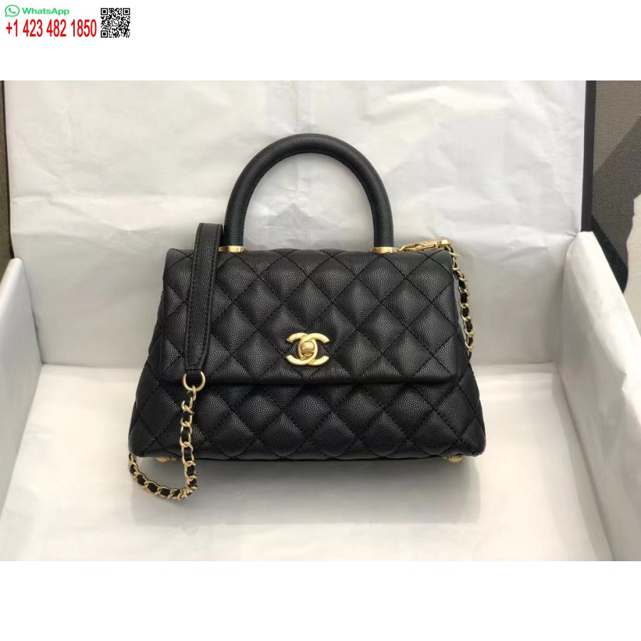 Uk Replica Chanel Inspiroitu Kookoskahva Musta 24*14*10cm A92990