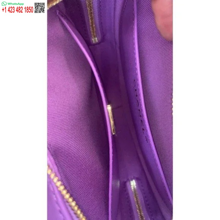 Portamonete Da Braccio Con Cerniera A Cuore Replica Perfetta Del Designer Chanel 22s Viola/nero Ap2786