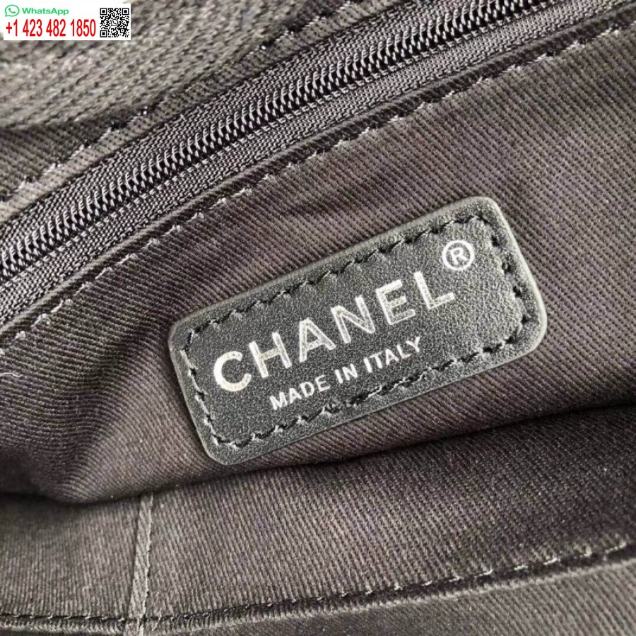 Replica Chanel Deauville Tote Replicas 38cm Uk Canvas Laukku A66941 Vaaleanharmaa/musta