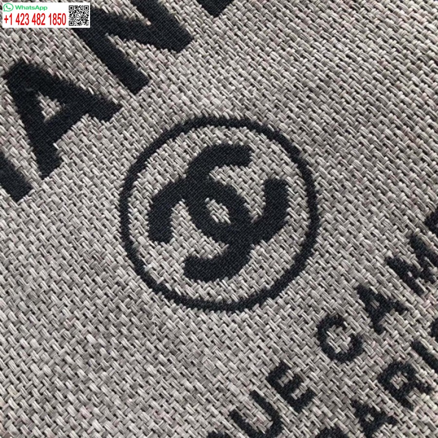 Replica Chanel Deauville Tote Knockoff Borsa Di Tela Da 38 Cm Di Lusso A66941 Grigio Cenere
