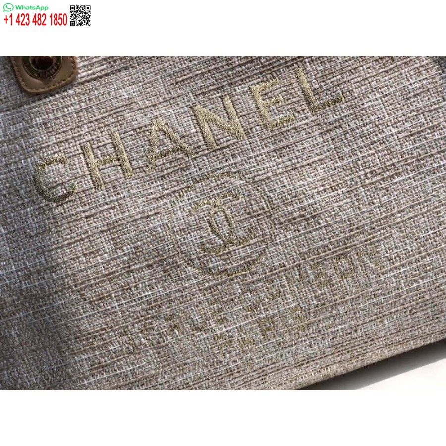 Replica Chanel Deauville Tote 38cm Kangaskassi Uk A66941 Cream Knockoff / Beige