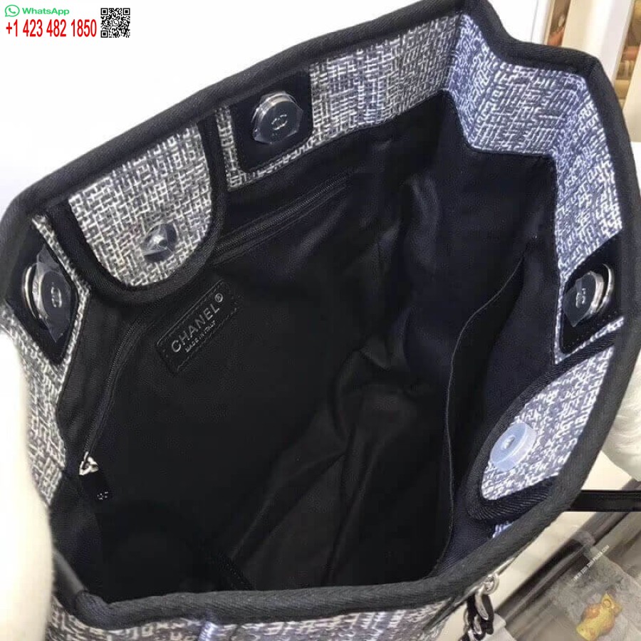 Replika Chanel Deauville Láncos Válltáska 33 Cm Magas Vászon Felsőtáska A66939