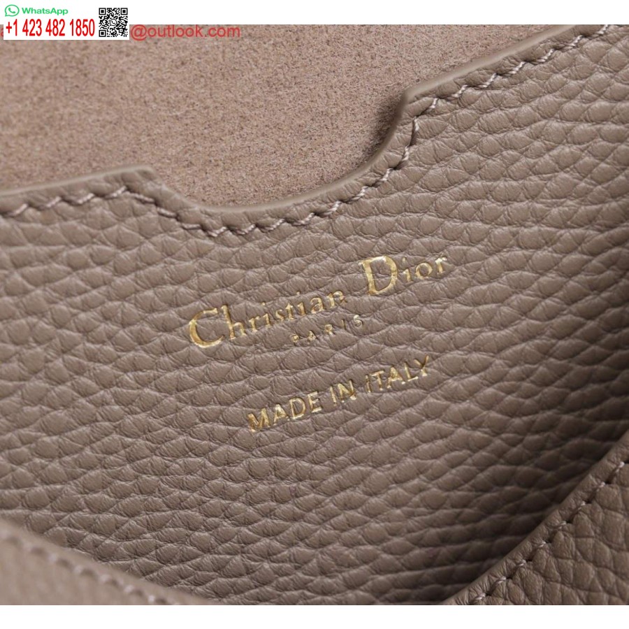 Réplica Dior M9320 Bolso Grande Dior Bobby Piel De Becerro Color Topo Cálido Con Correa Bordada Oblicua Azul