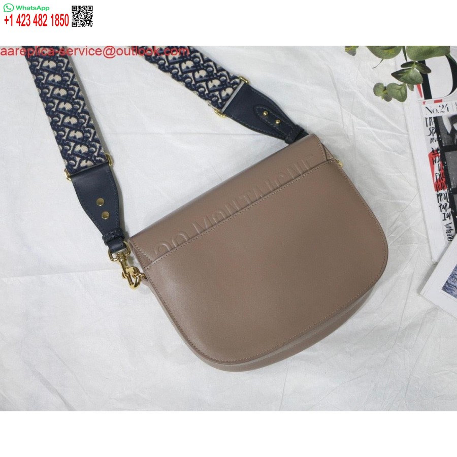 ماکت Dior M9320 کیف بزرگ بابی صورتی روشن جعبه گوساله با بند مایل آبی