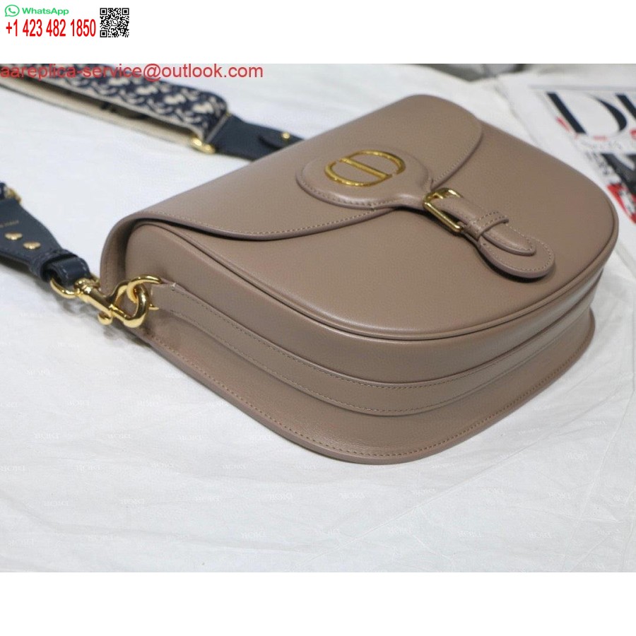 ماکت Dior M9320 کیف بزرگ بابی صورتی روشن جعبه گوساله با بند مایل آبی