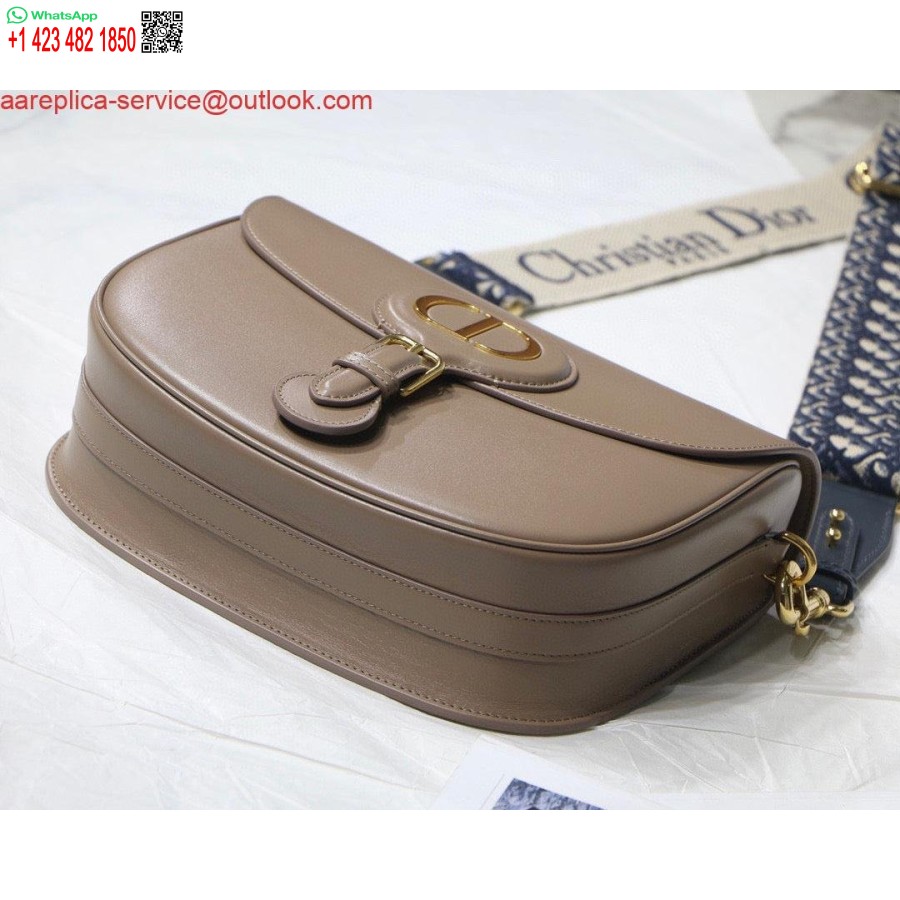 ماکت Dior M9320 کیف بزرگ بابی صورتی روشن جعبه گوساله با بند مایل آبی