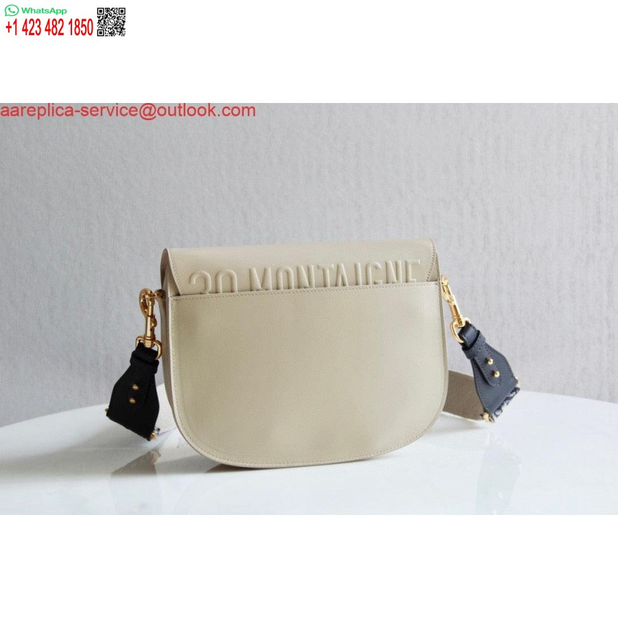 ماکت Dior M9320 کیف بزرگ بابی جعبه بژ پوست گوساله با بند مورب آبی