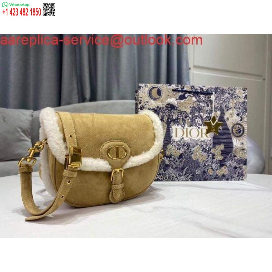 Réplique Dior M9319 Sac Dior Moyen Bobby Peau De Mouton De Couleur Camel