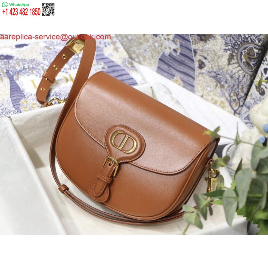 Réplique Dior M9319 Sac Dior Moyen Bobby Cuir De Veau Box Marron