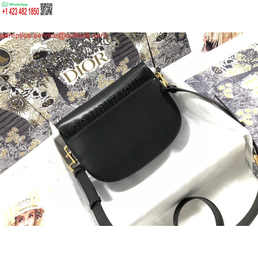 Réplique Dior M9319 Sac Dior Moyen Bobby Cuir De Veau Box Noir