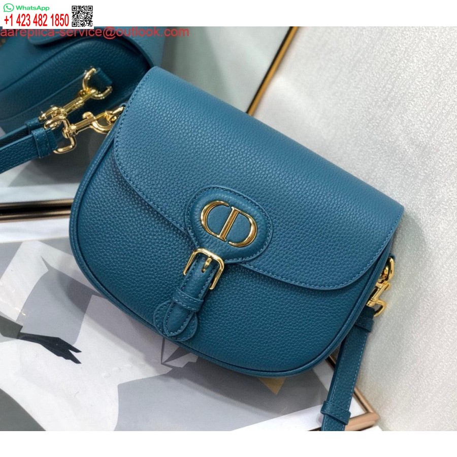 Réplique Dior M9319 Sac Bobby Moyen Cuir De Veau Grainé Bleu