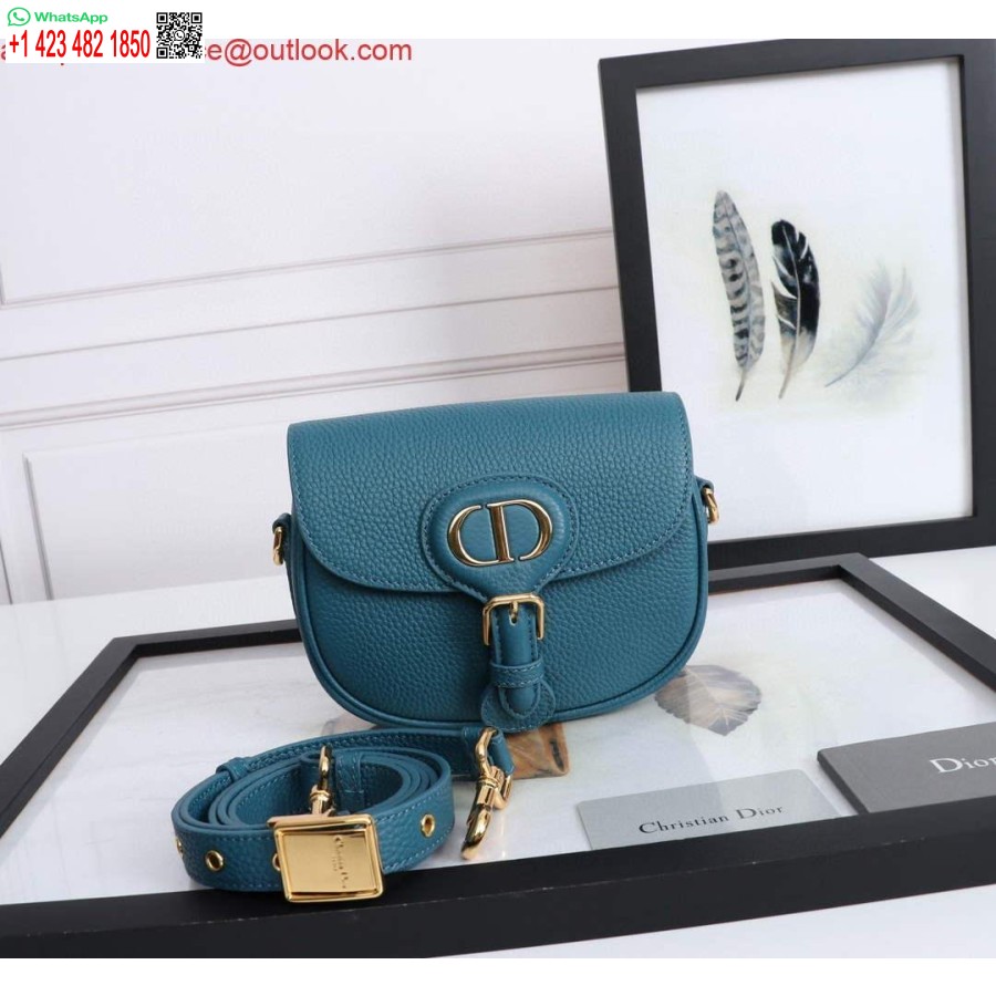 Réplique Dior M9317 Petit Sac Bobby Cuir De Veau Grainé Bleu