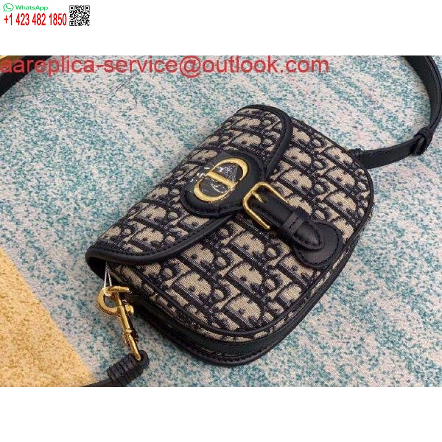 ماکت Dior M9317 Dior Bobby کیف کراس بادی کوچک مایل ژاکارد آبی سرمه ای