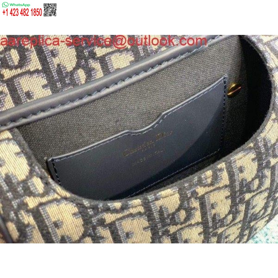 ماکت Dior M9317 Dior Bobby کیف کراس بادی کوچک مایل ژاکارد آبی سرمه ای