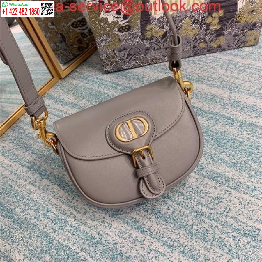 نسخة طبق الأصل من ديور M9317 ديور بوبي حقيبة كروس صغيرة 9268 رمادية