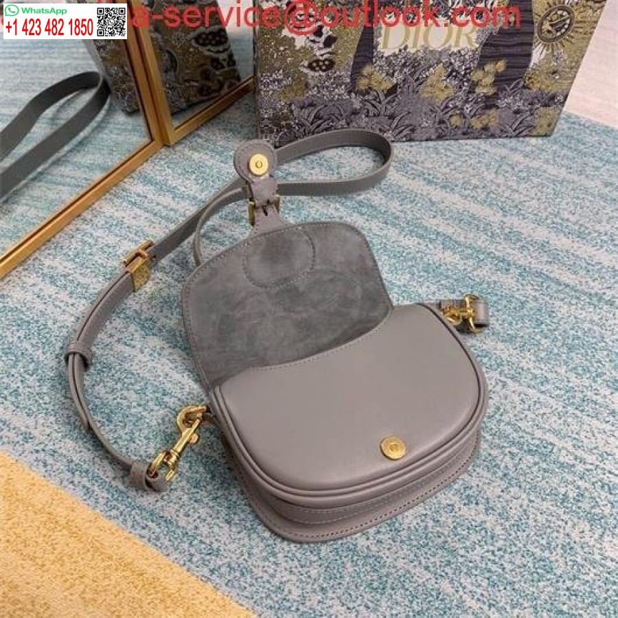 نسخة طبق الأصل من ديور M9317 ديور بوبي حقيبة كروس صغيرة 9268 رمادية