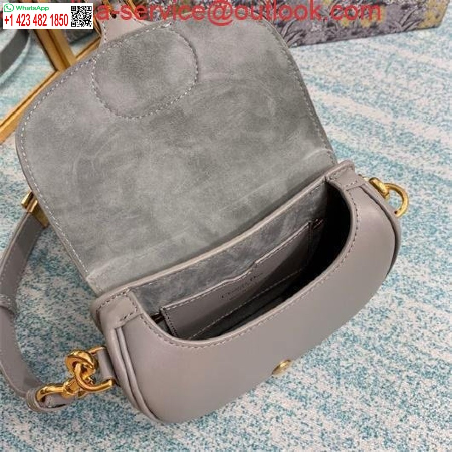 نسخة طبق الأصل من ديور M9317 ديور بوبي حقيبة كروس صغيرة 9268 رمادية