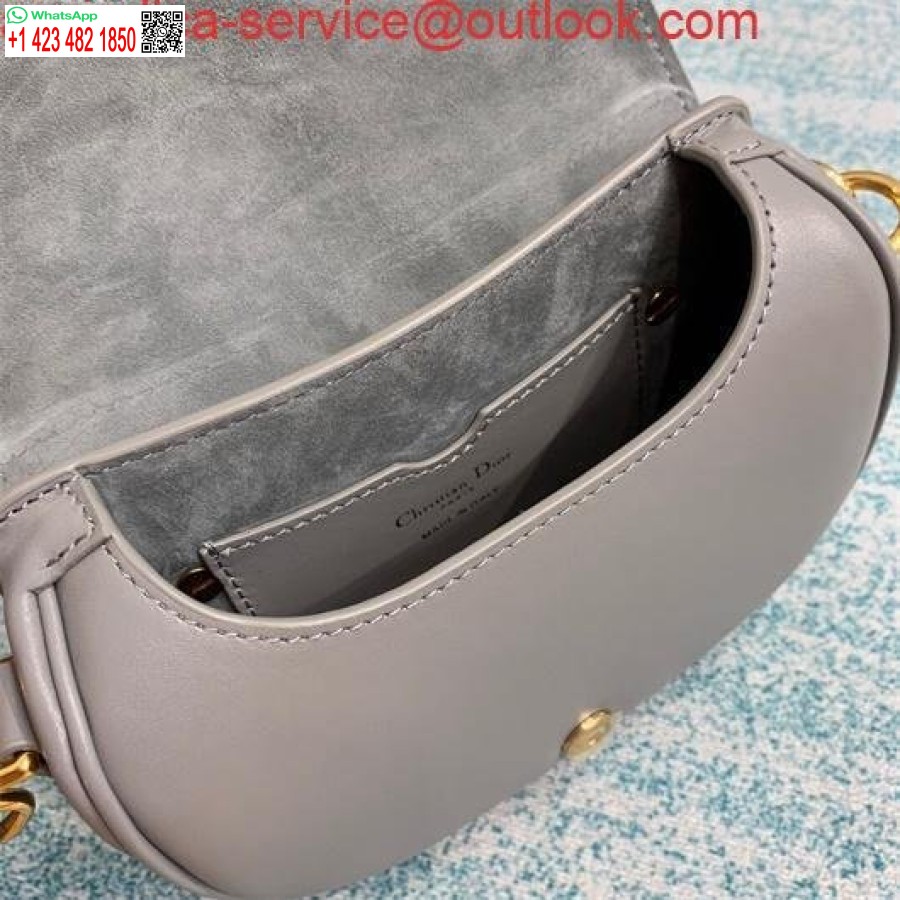 نسخة طبق الأصل من ديور M9317 ديور بوبي حقيبة كروس صغيرة 9268 رمادية