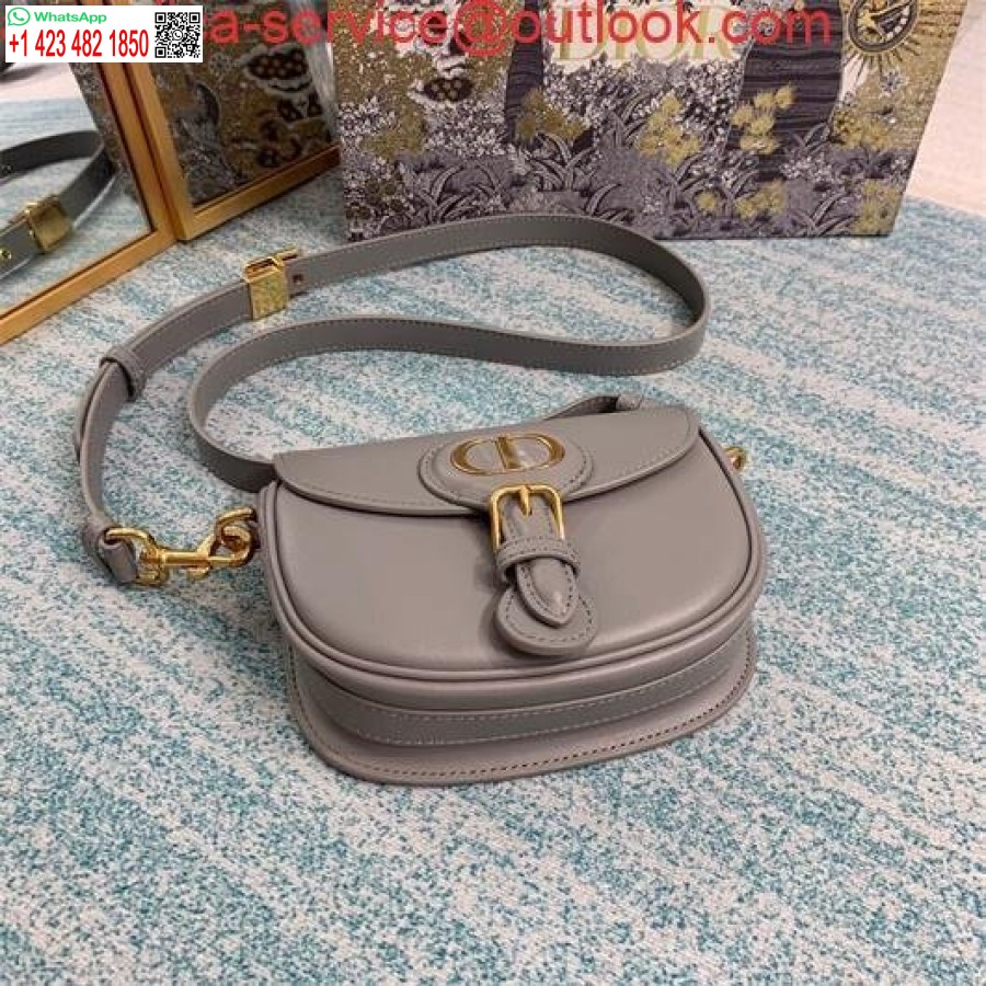 نسخة طبق الأصل من ديور M9317 ديور بوبي حقيبة كروس صغيرة 9268 رمادية