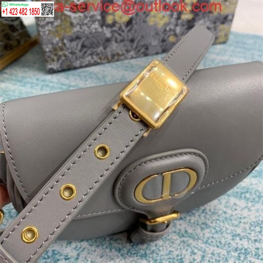 نسخة طبق الأصل من ديور M9317 ديور بوبي حقيبة كروس صغيرة 9268 رمادية