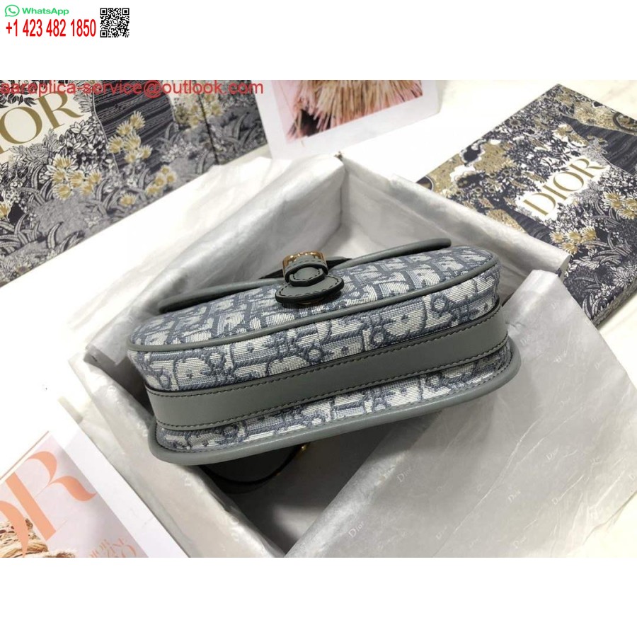 ρεπλίκα Dior M9317 Dior Bobby μεσαίο χιαστί τσάντα λοξό ζακάρ ανοιχτό πράσινο