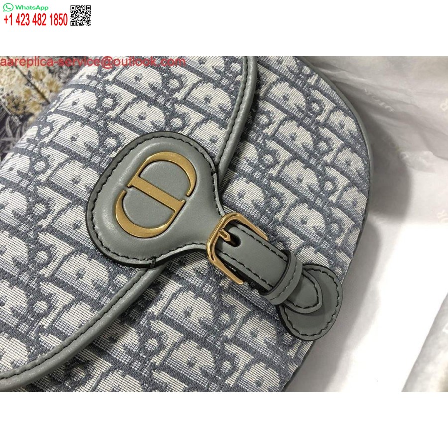 ρεπλίκα Dior M9317 Dior Bobby μεσαίο χιαστί τσάντα λοξό ζακάρ ανοιχτό πράσινο