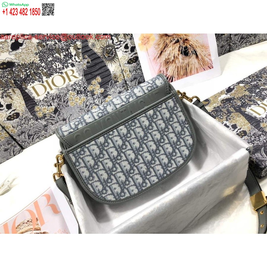 Réplique Dior M9317 Dior Bobby Sac à Bandoulière Moyen Jacquard Oblique Vert Clair