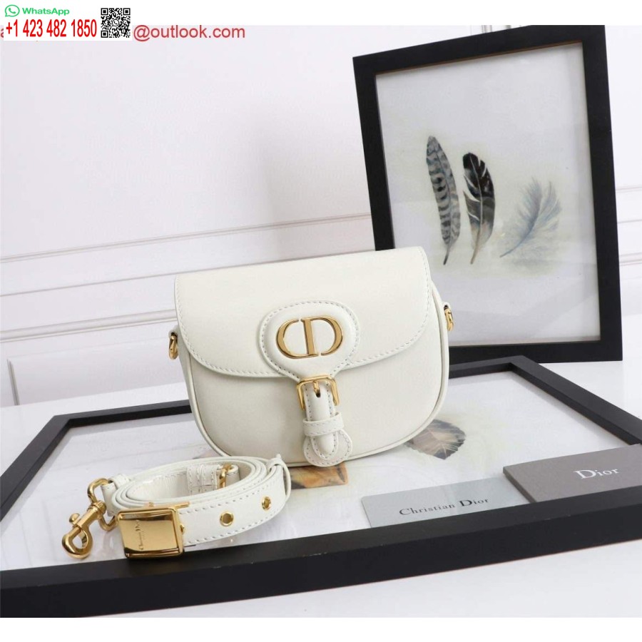 Réplique Dior M9317 Bandoulière Petit Sac Dior Bobby Cuir De Veau Box Blanc