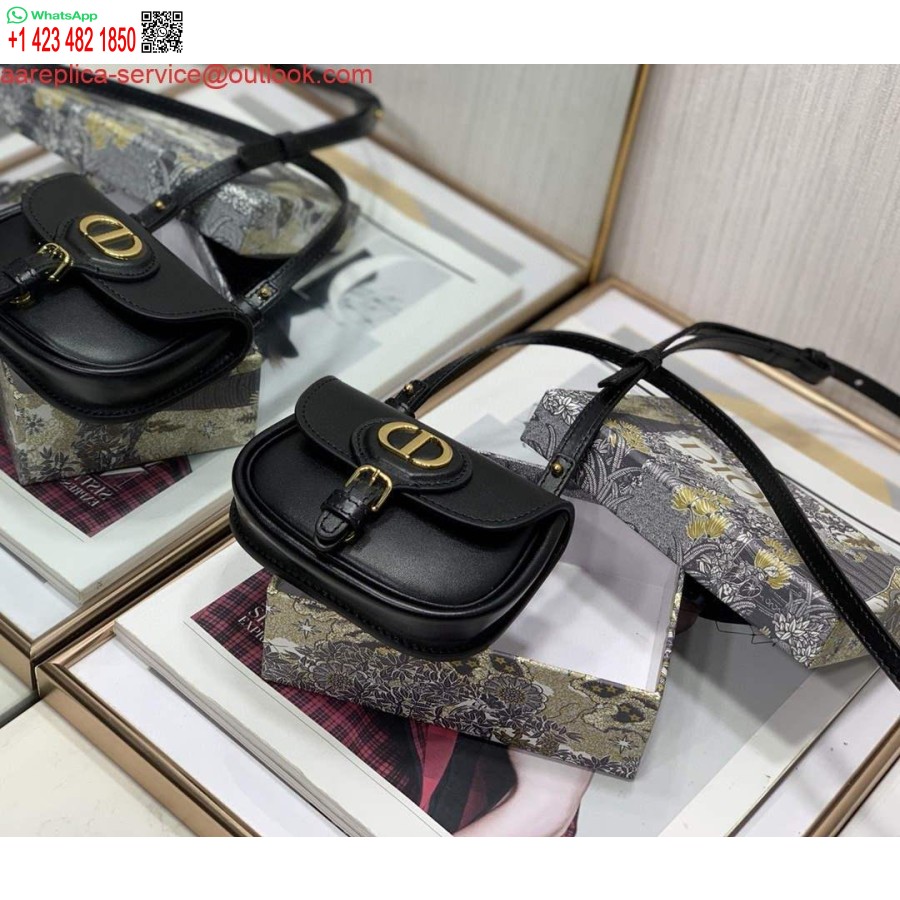 Replica Dior M2278 Mini Borsa Bobby Scatola Nera In Pelle Di Vitello