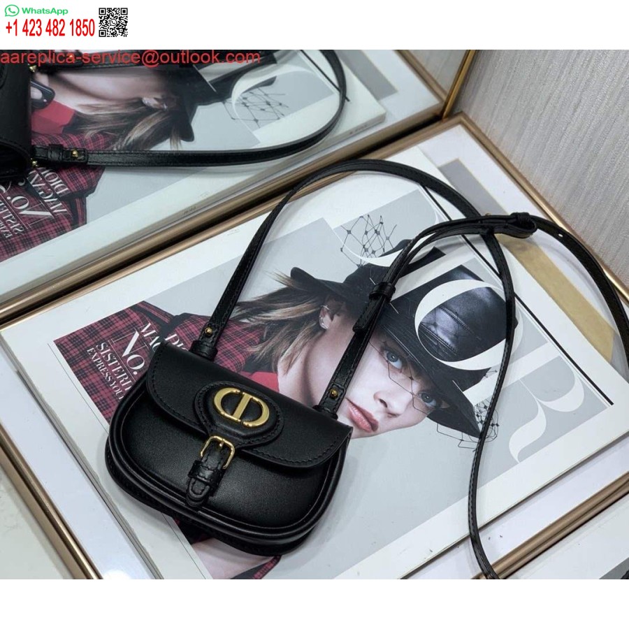 Réplique Dior M2278 Mini Sac Bobby Cuir De Veau Box Noir