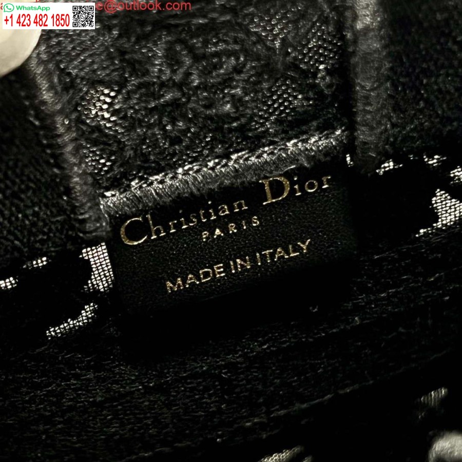 Replica Dior S5555 Mini Dior Knygų Krepšys Telefono Krepšys Juodos Nėrinių Gėlės S1108