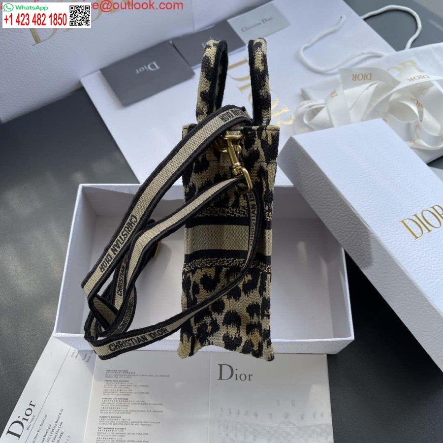 Replica Dior S5555 Mini Dior Knygų Krepšys Smėlio Spalvos Ir Juodos Spalvos Mizza Siuvinėjimas
