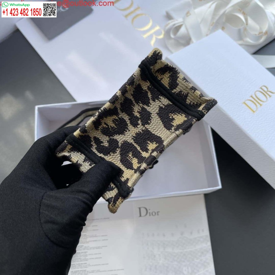 Replica Dior S5555 Mini Dior Knygų Krepšys Smėlio Spalvos Ir Juodos Spalvos Mizza Siuvinėjimas