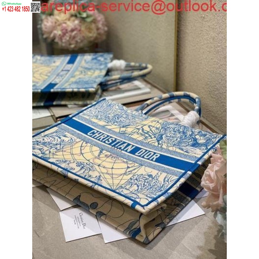 ماکت دیور M1286 کیسه خرید شانه ای کتاب کریستین دیور آبی