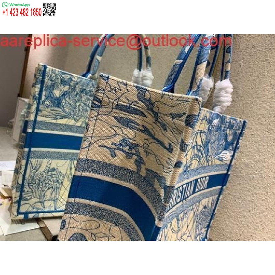 ماکت دیور M1286 کیسه خرید شانه ای کتاب کریستین دیور آبی