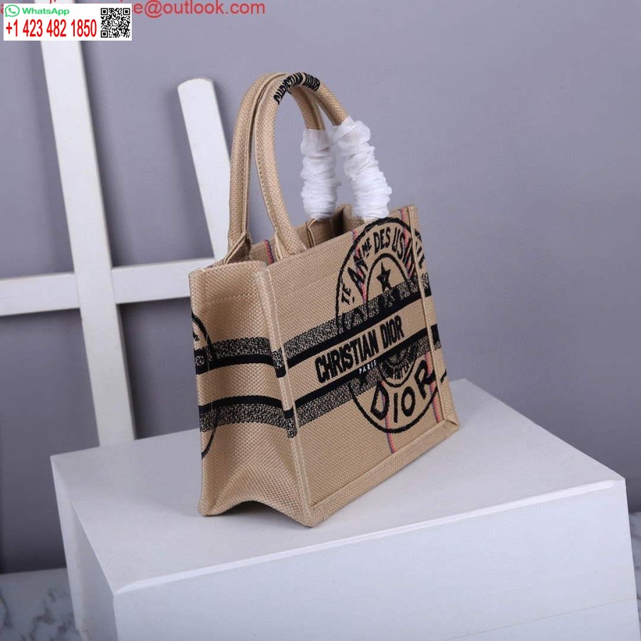 Replica Dior M1265 Väike Raamatukast Beež Džuudist Kangas Liidu Motiiviga