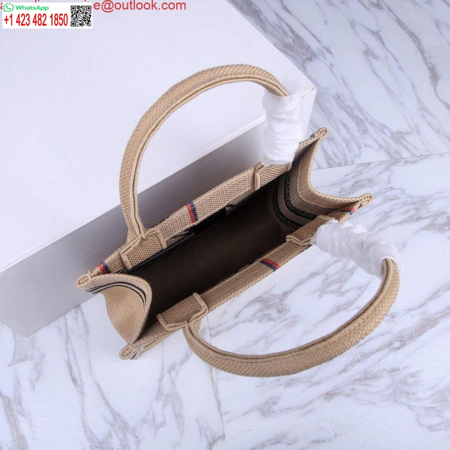 Replica Dior M1265 Väike Raamatukast Beež Džuudist Kangas Liidu Motiiviga