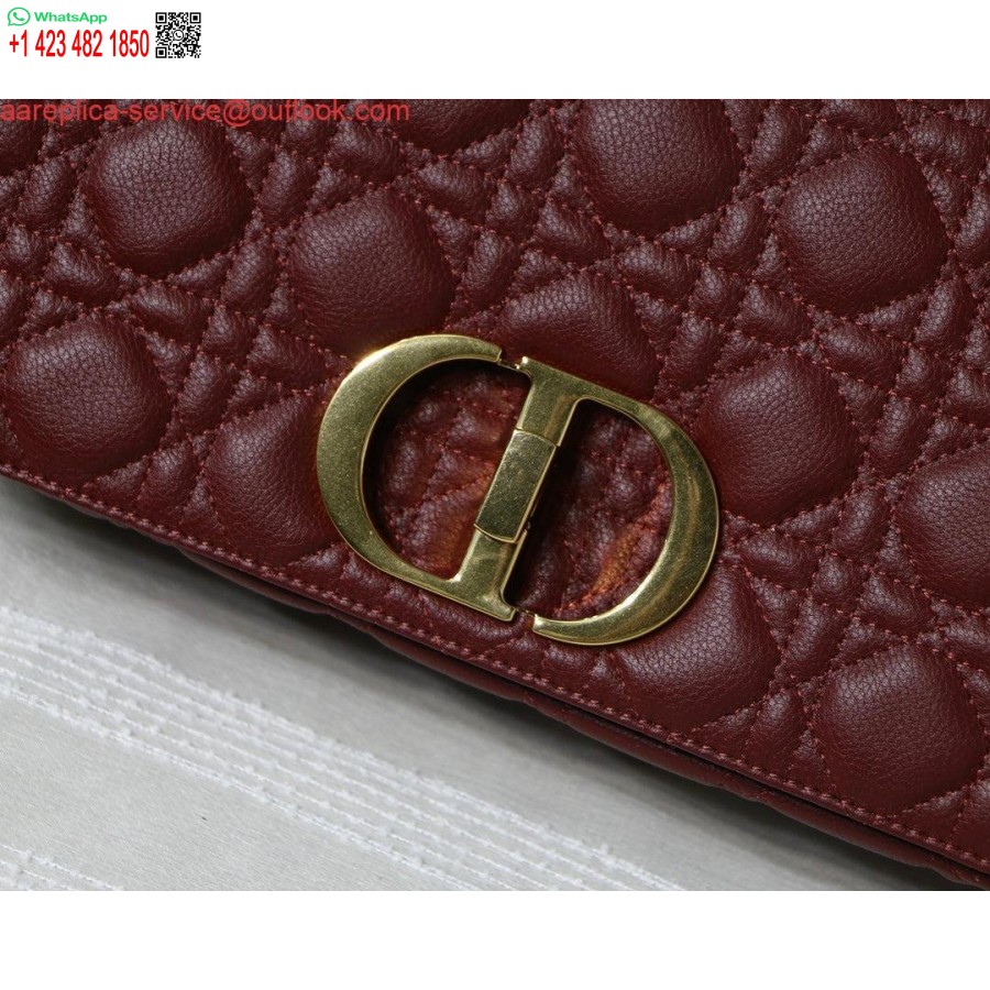 ماکت Dior M9243 کیسه بزرگ Caro پوست گوساله قرمز