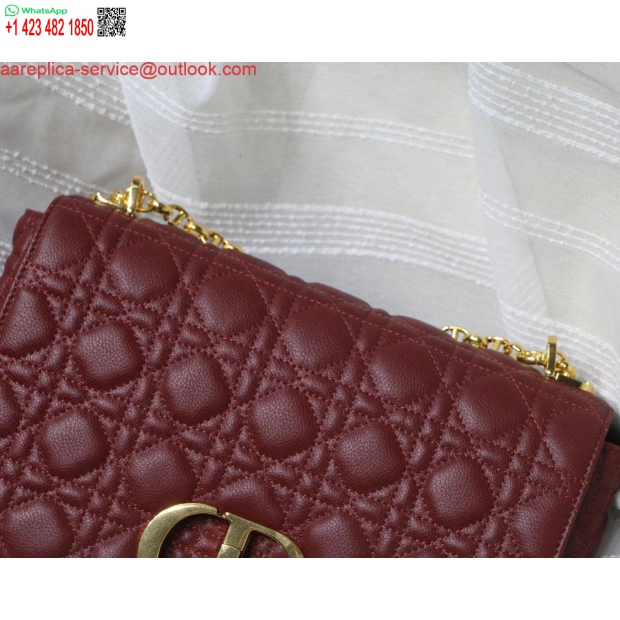 ماکت Dior M9243 کیسه بزرگ Caro پوست گوساله قرمز