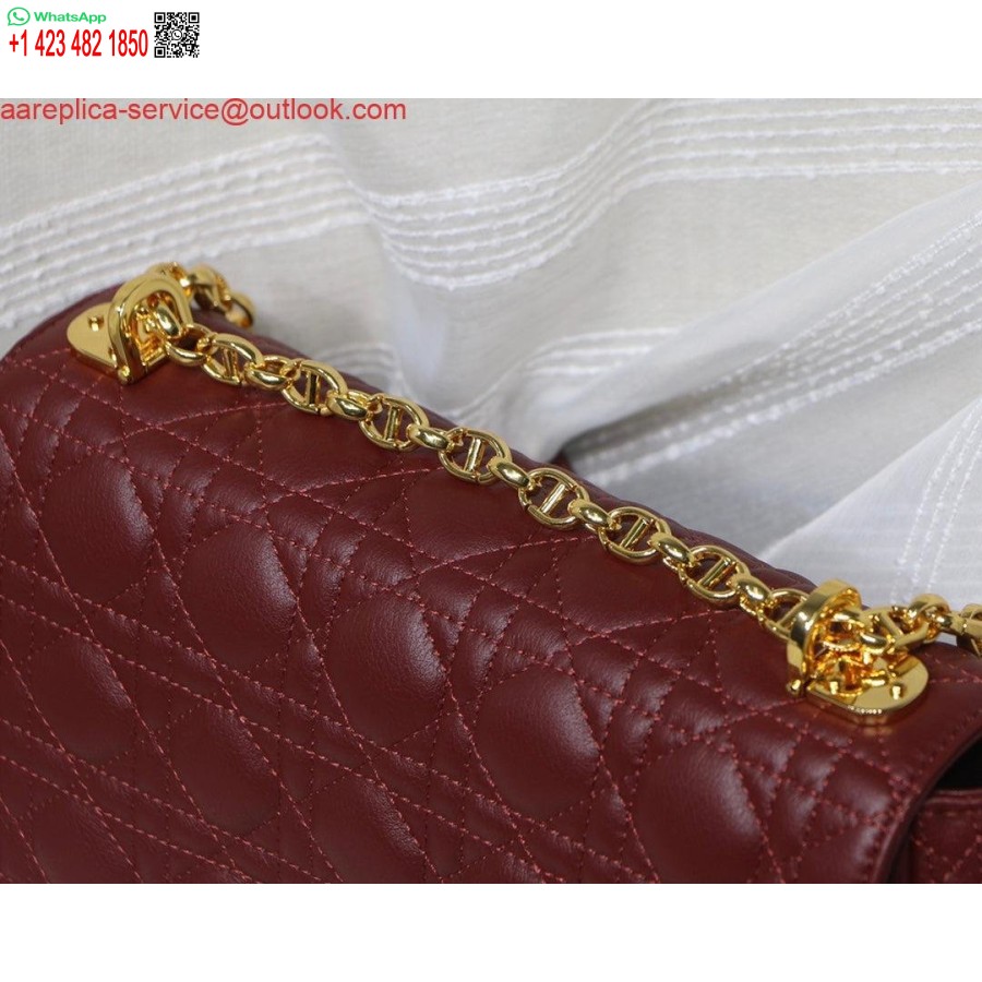 ماکت Dior M9243 کیسه بزرگ Caro پوست گوساله قرمز