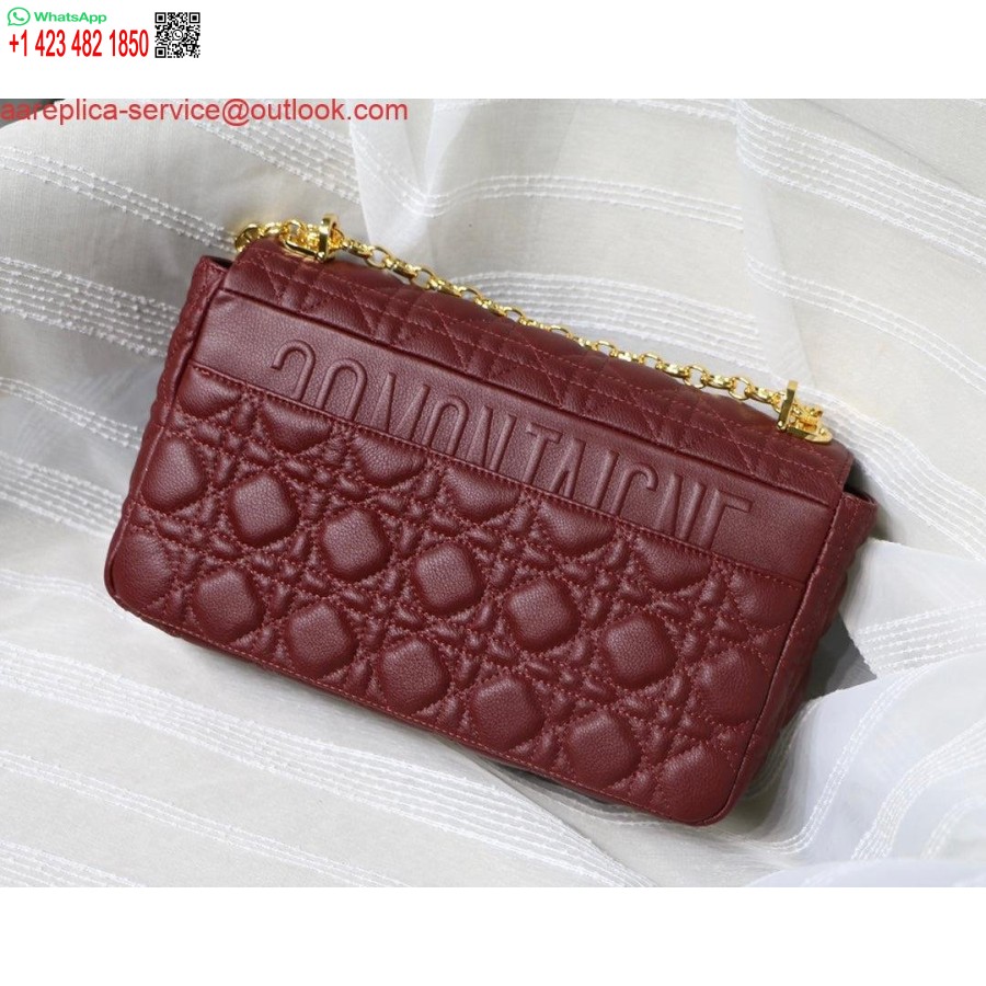ماکت Dior M9243 کیسه بزرگ Caro پوست گوساله قرمز