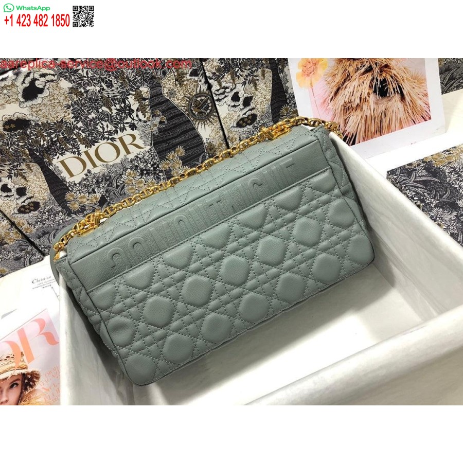 Replika Dior M9243 Didelis Karoso Krepšys Blauzdos Pilkos Spalvos