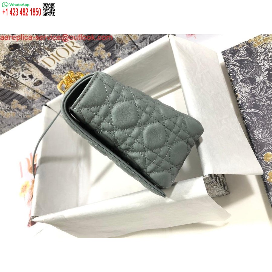 Replika Dior M9243 Didelis Karoso Krepšys Blauzdos Pilkos Spalvos