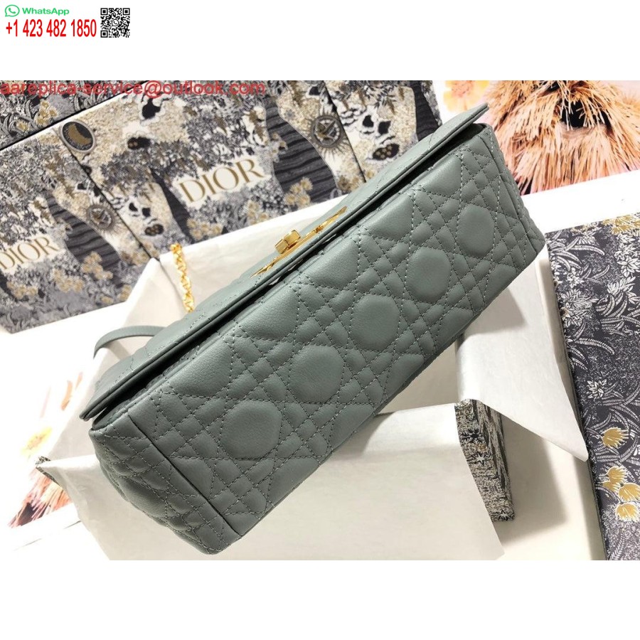 Replika Dior M9243 Didelis Karoso Krepšys Blauzdos Pilkos Spalvos
