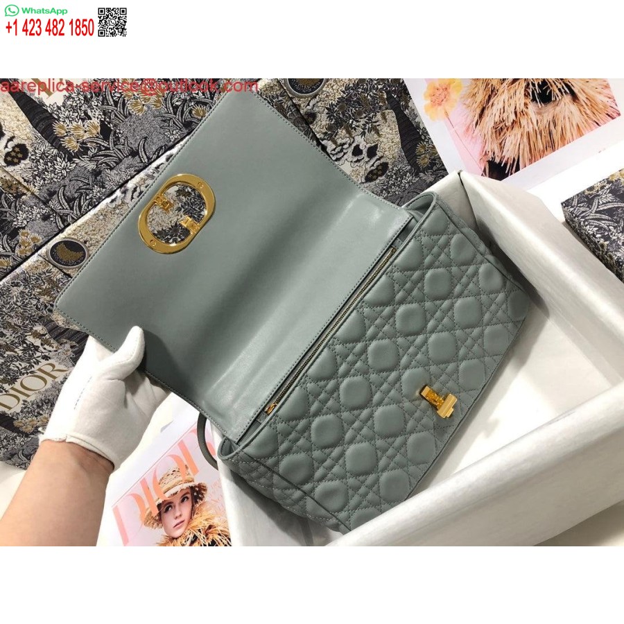 Replika Dior M9243 Didelis Karoso Krepšys Blauzdos Pilkos Spalvos