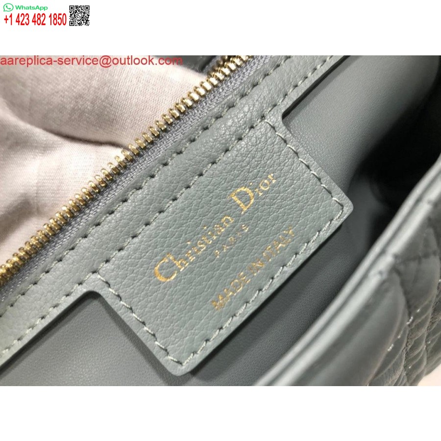 Replika Dior M9243 Didelis Karoso Krepšys Blauzdos Pilkos Spalvos