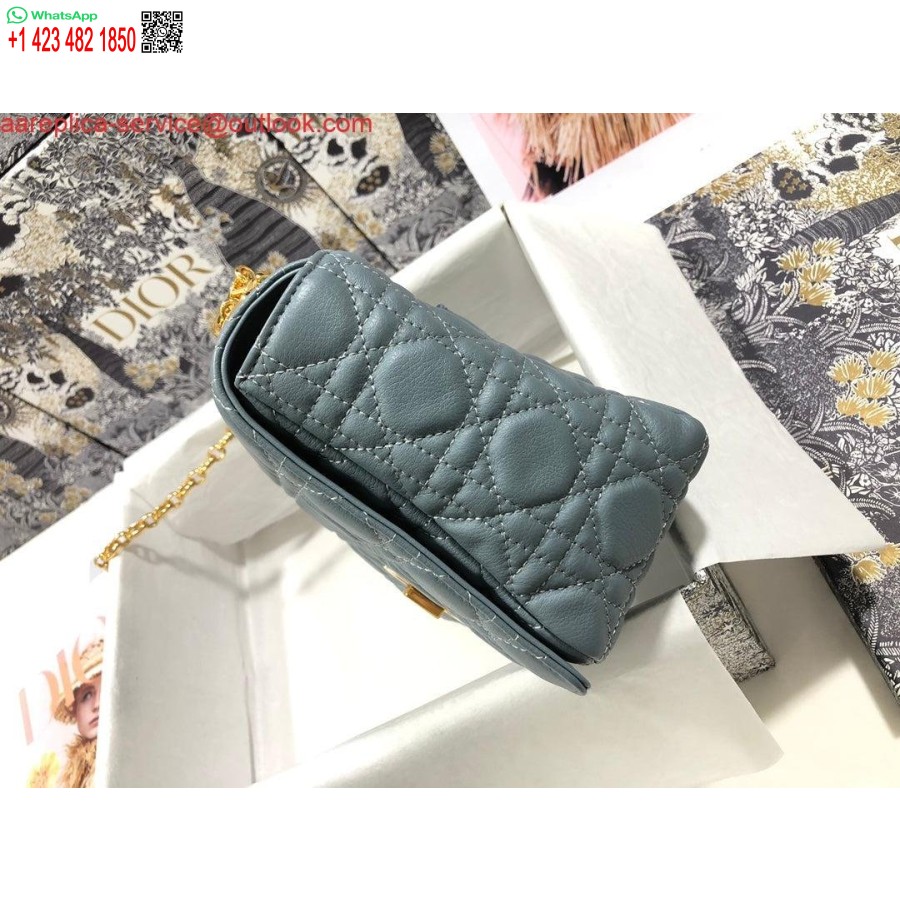 Replika Dior M9243 Didelis Karoso Krepšys Blauzdos Mėlynos Spalvos